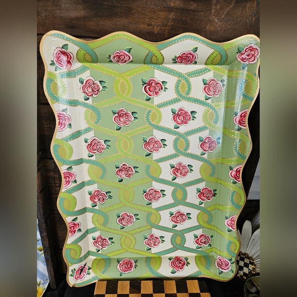 Mackenzie Childs Really Rosy Tray - Picture 9 of 10